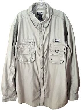 Guide Series Shirt Mens 2XL tall Beige gorpcore fishing Button Up Outdoors VTG